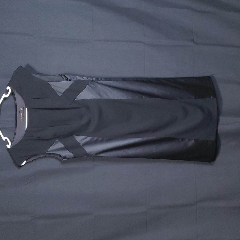 The Limited Black Sleeveless Sheeth Dress With Satin-Like Panels. Size: 6